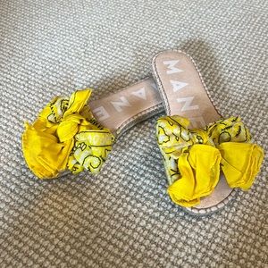Manebi yellow bandana slides size 37